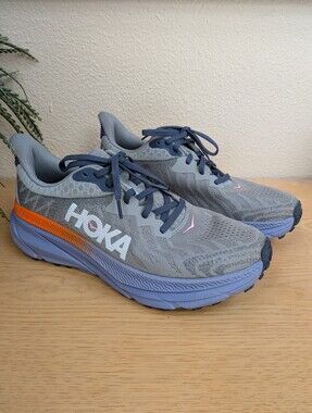 Hoka Challenger ATR 7 Galactic Grey Wild Indigo Active Running Shoes Size 9.5